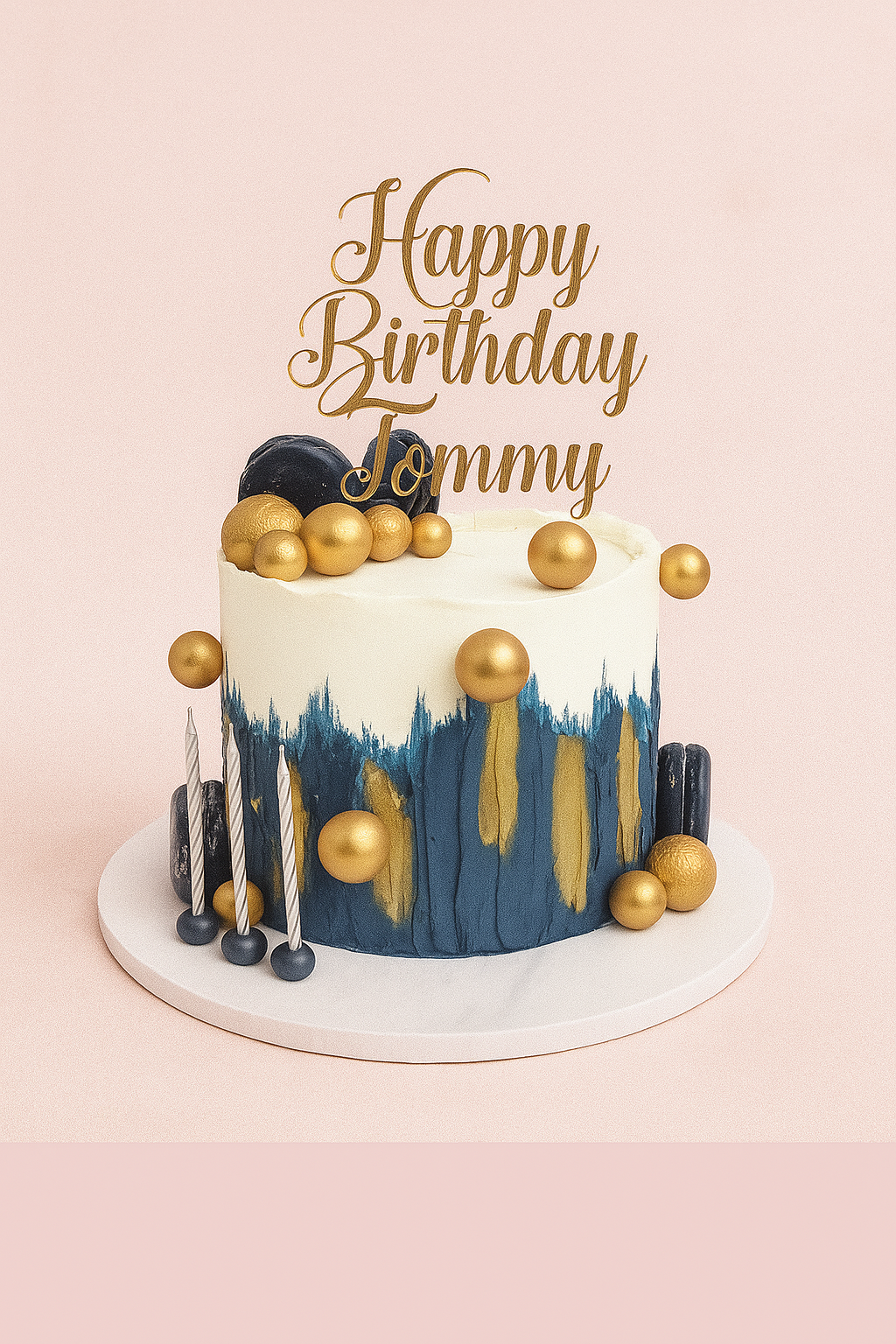 Tarta de cumpleaños azul